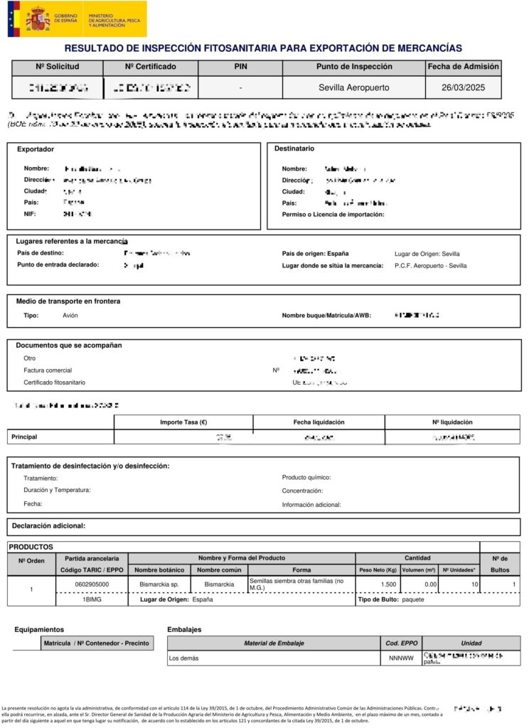 Phytosanitary Certificate 1 image ()